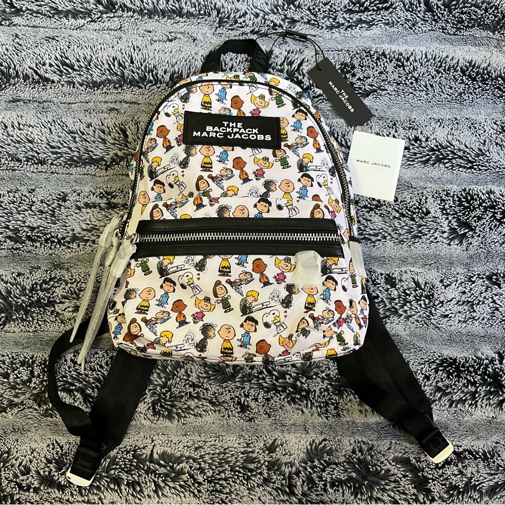 Marc Jacobs X Peanuts The Backpack NWT Nylon Charlie Brown Snoopy Bag RARE
